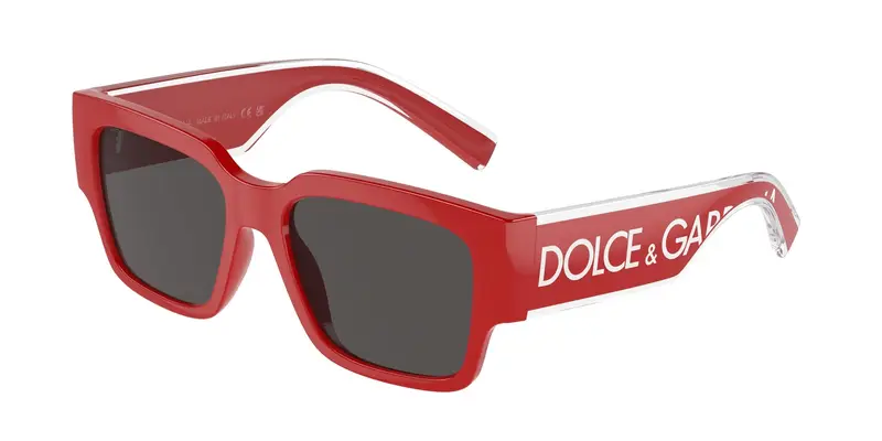 Dolce & Gabbana Bambino DX6004  308887 Occhiali da sole Iniettato Rosso Grigio Squadrata Normale