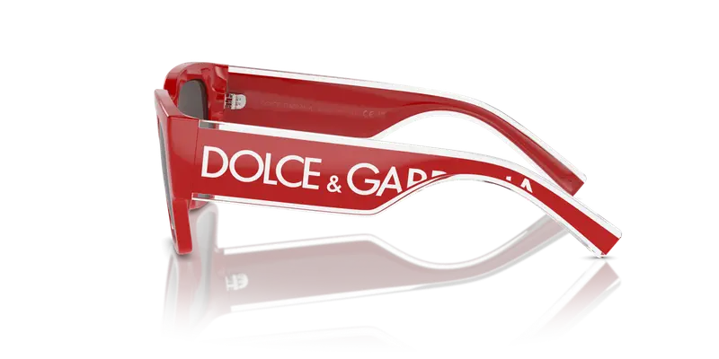 Dolce & Gabbana Bambino DX6004 308887 Occhiali da sole Iniettato Rosso Grigio Squadrata Normale miniatura 3