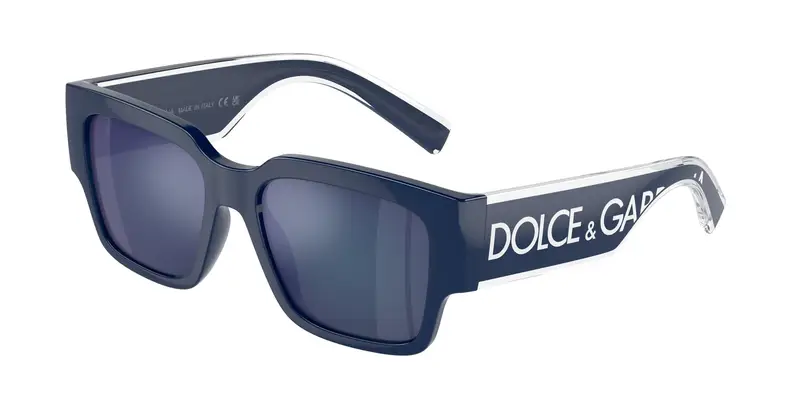 Dolce & Gabbana Bambino DX6004  309455 Occhiali da sole Iniettato Blu Blu Squadrata Specchiate