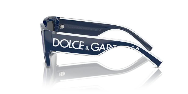 Dolce & Gabbana Bambino DX6004 309455 Occhiali da sole Iniettato Blu Blu Squadrata Specchiate miniatura 3