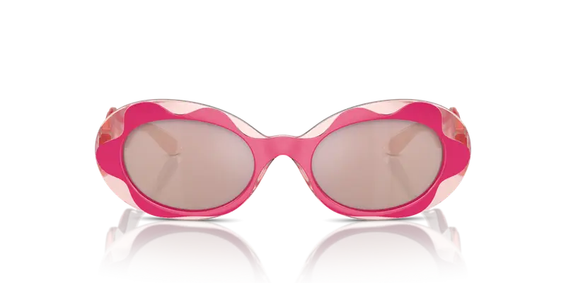 Dolce & Gabbana Bambino DX6005 30981T Occhiali da sole Iniettato Rosa Rosa Rotonda Specchiate miniatura 2