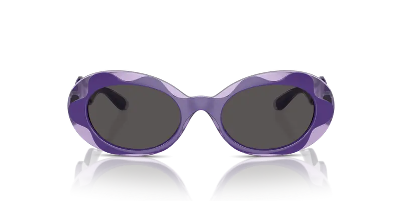 Dolce & Gabbana Bambino DX6005 333587 Occhiali da sole Iniettato Viola Grigio Rotonda Normale miniatura 2
