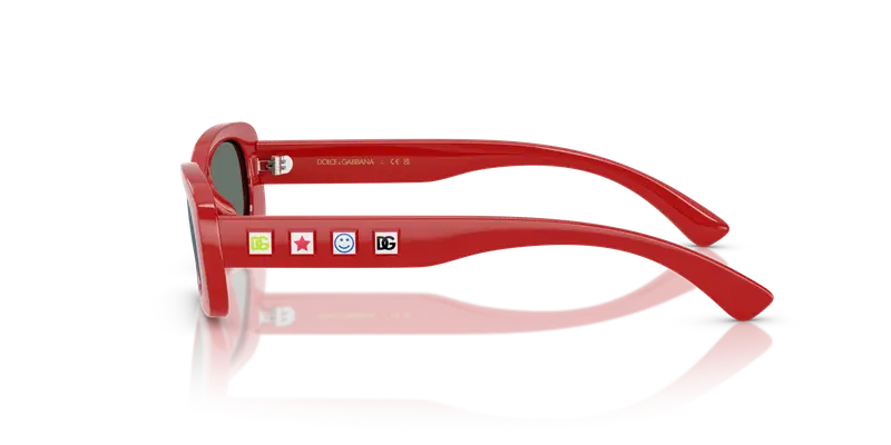 Dolce & Gabbana Bambino DX6006U 308825 Occhiali da sole Iniettato Rosso Squadrata Specchiate miniatura 3