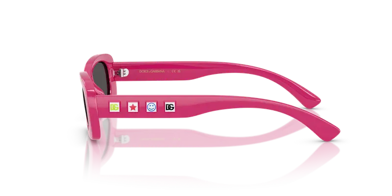 Dolce & Gabbana Bambino DX6006U 309887 Occhiali da sole Iniettato Rosa Grigio Squadrata Normale miniatura 3