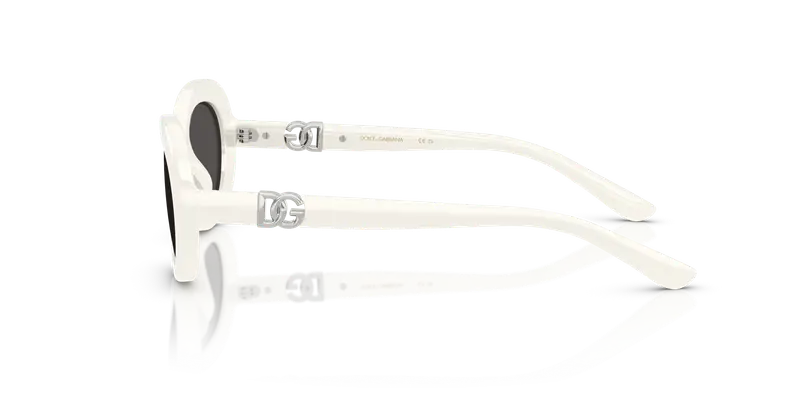 Dolce & Gabbana Bambino DX6007U 331287 Occhiali da sole Iniettato Bianco Grigio Rotonda Normale miniatura 3