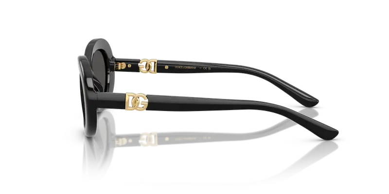 Dolce & Gabbana Bambino DX6007U 501/87 Occhiali da sole Iniettato Nero Grigio Rotonda Normale miniatura 3