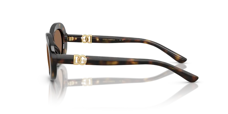 Dolce & Gabbana Bambino DX6007U 502/73 Occhiali da sole Iniettato Tartaruga Marrone Rotonda Normale miniatura 3