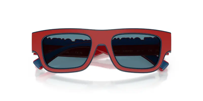 Bambino DX6011 346680 Occhiali da sole Iniettato Rosso Grigio Squadrata Normale miniatura 2