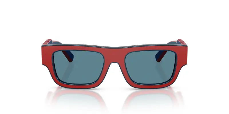 Bambino DX6011 346680 Occhiali da sole Iniettato Rosso Grigio Squadrata Normale miniatura 3