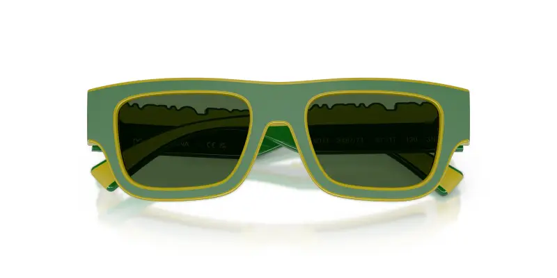 Bambino DX6011 346771 Occhiali da sole Iniettato Verde Verde Squadrata Normale miniatura 2