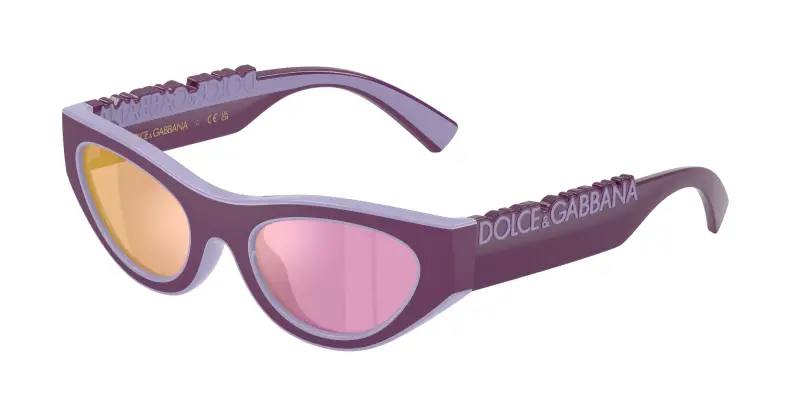 Bambino DX6012 33601T Occhiali da sole Iniettato Blu Rosa Cat Eye Specchiate