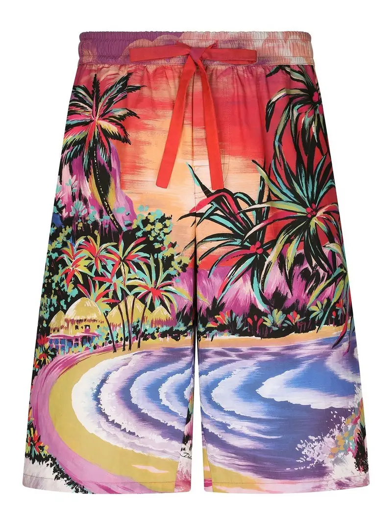 Bermuda con stampa grafica Multicolore