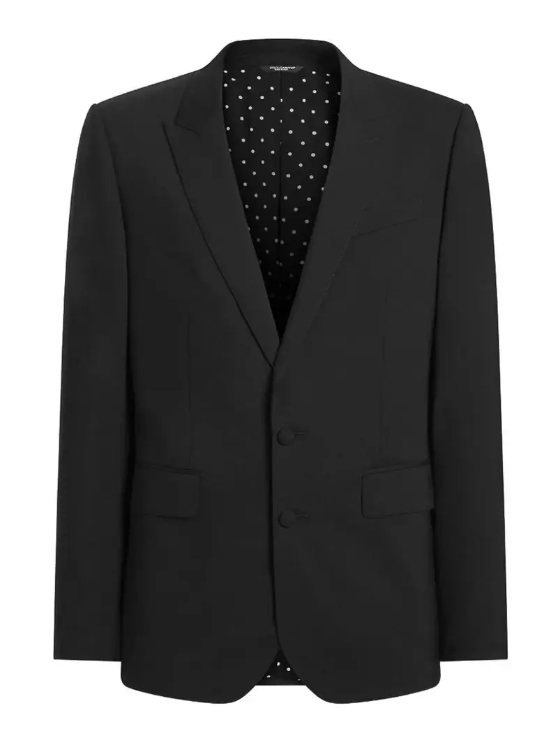 Blazer Nero In Lana Vergine