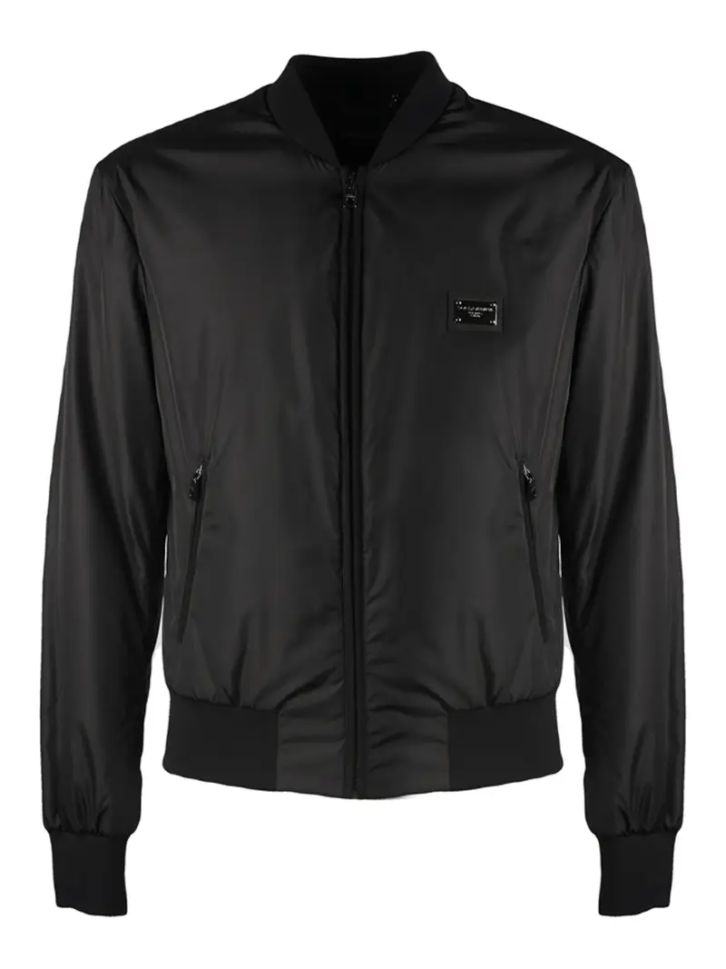 Bomber a quadri Nero