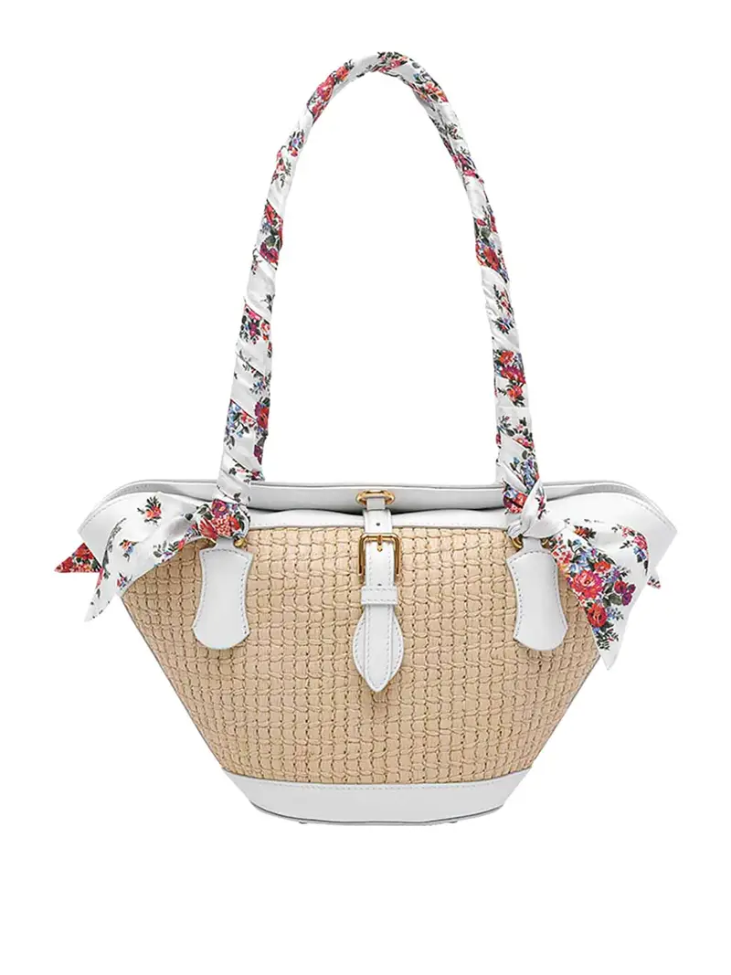 Borsa a tracolla bianca Beige