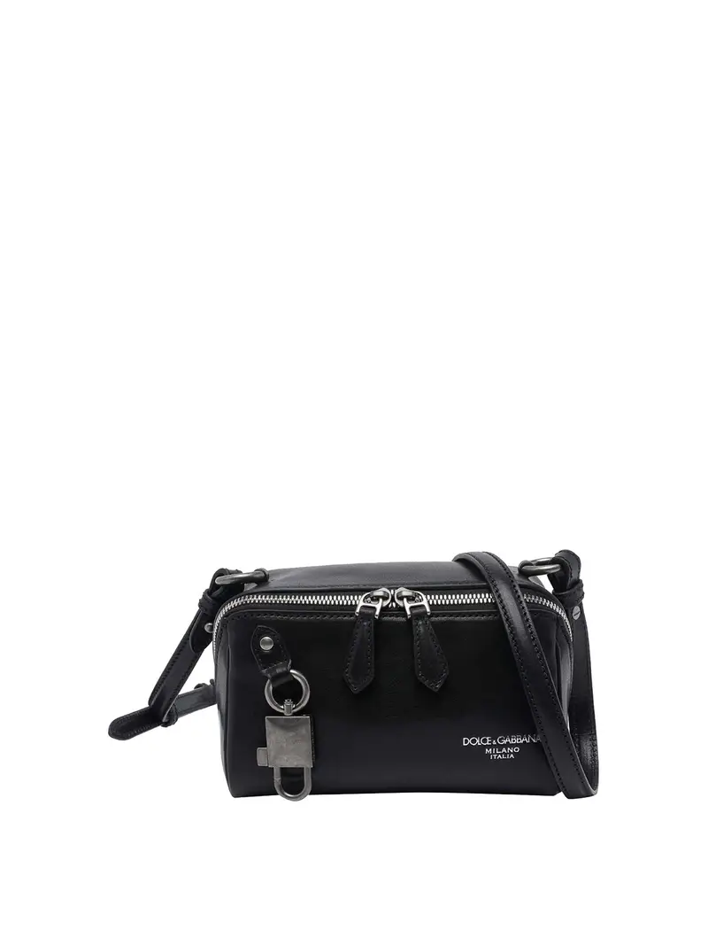 Borsa a tracolla con serratura Nero