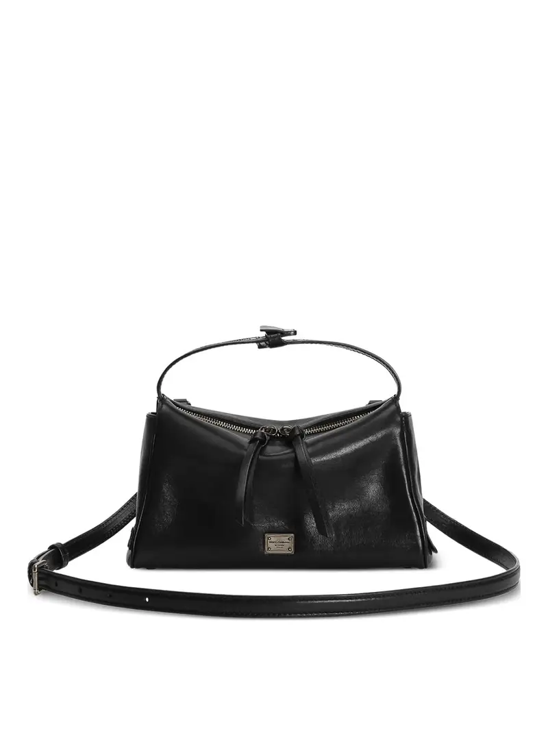 Borsa in pelle nera Nero