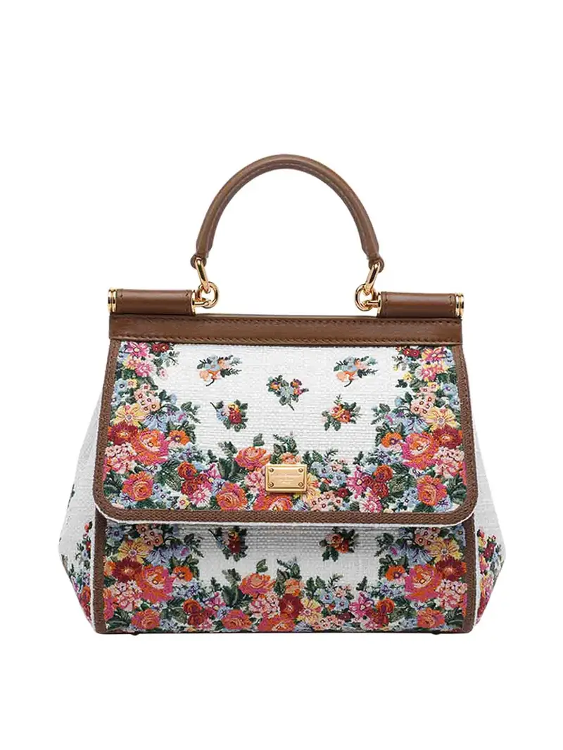 Borsa media ricamata Sicily Multicolore