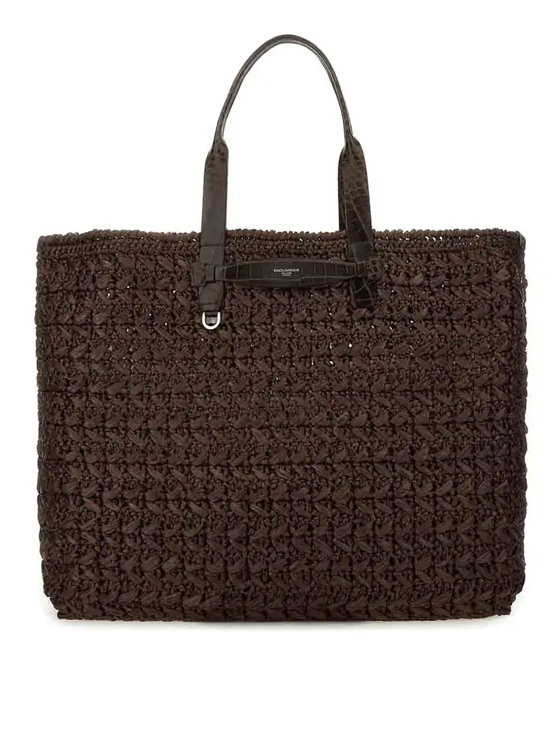 Borsa per la spesa in rete intrecciata Marrone