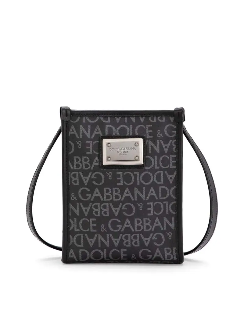 Borsa tote con logo all-over Nero