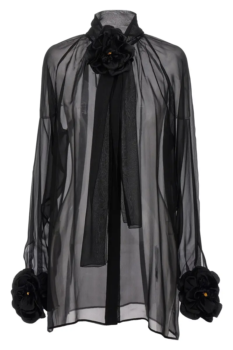 Camicia Chiffon Rose Nero