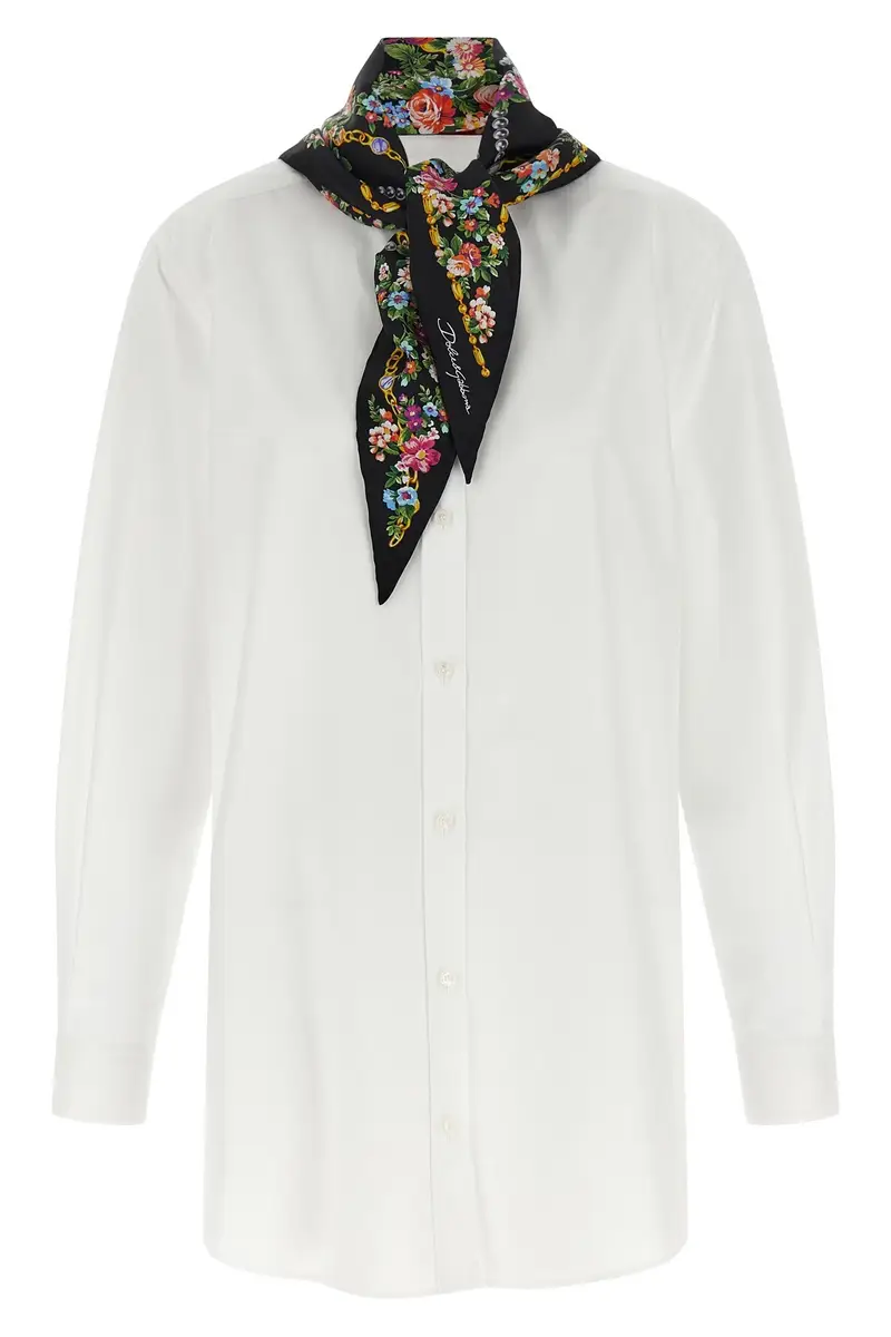 Camicia Con Foulard Bianco