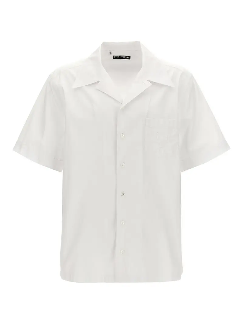 Camicia con ricamo logo Bianco