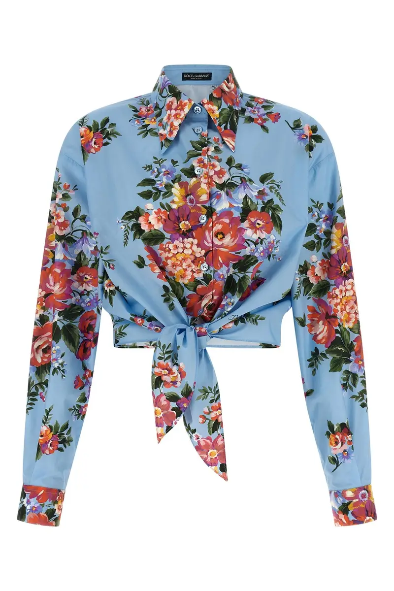 Camicia Mazzo Di Fiori Azzurro