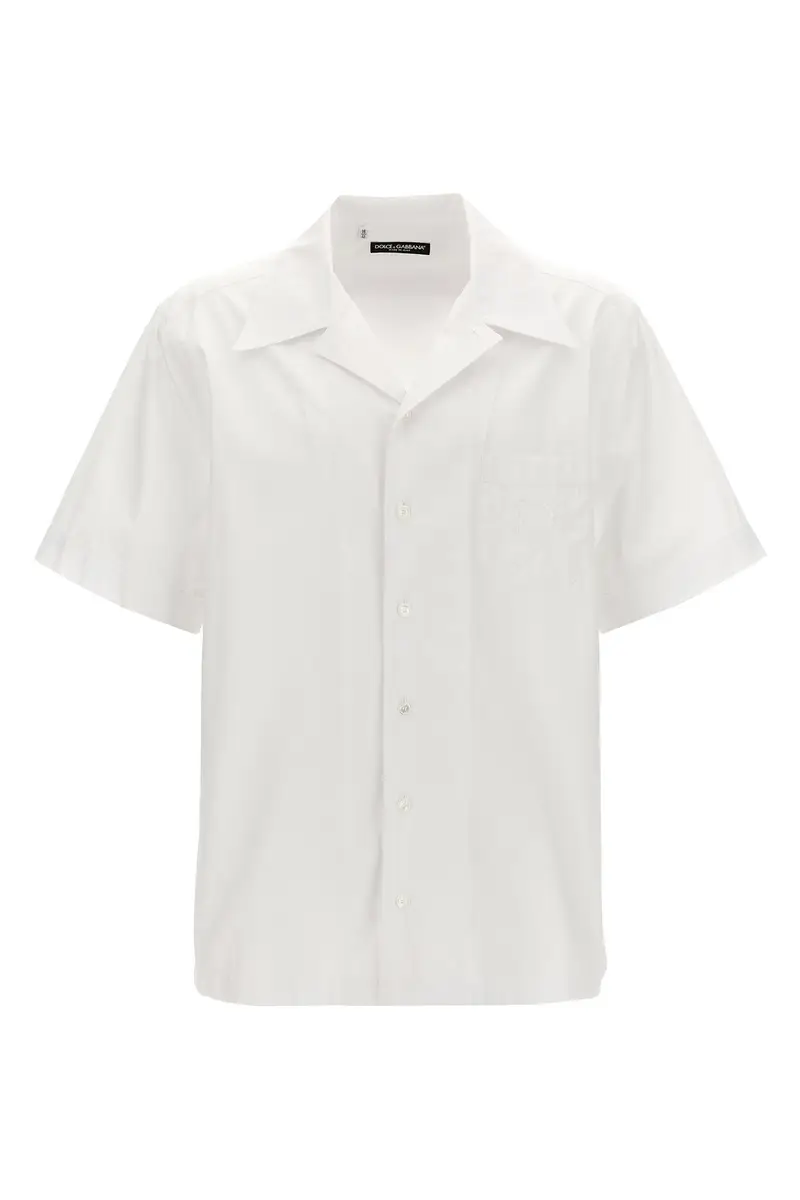Camicia Ricamo Logo Bianco