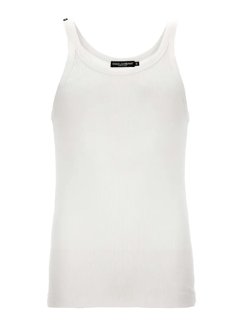 Canotta a coste Bianco