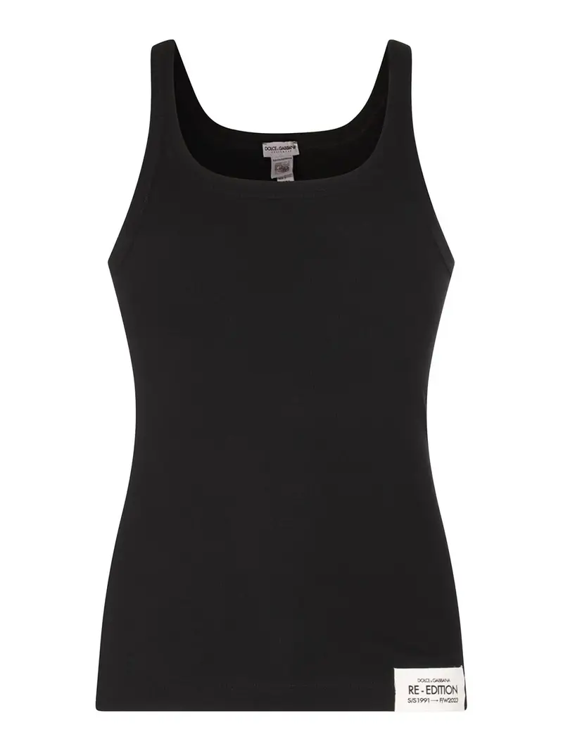 Canotta in cotone nero