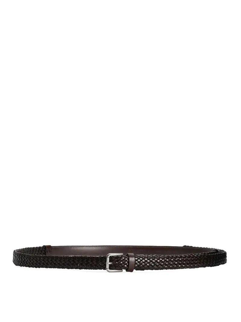 Cintura Con Design Intrecciato Marrone