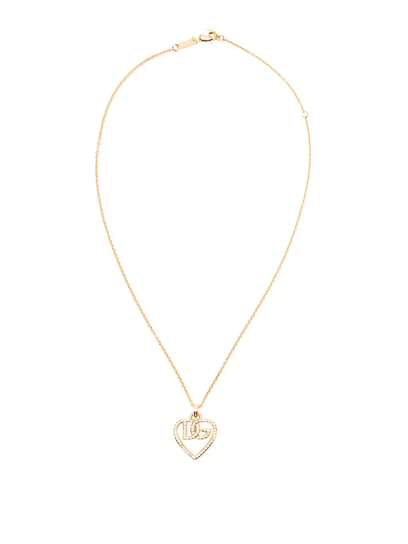 Collana di cuore e logo Oro