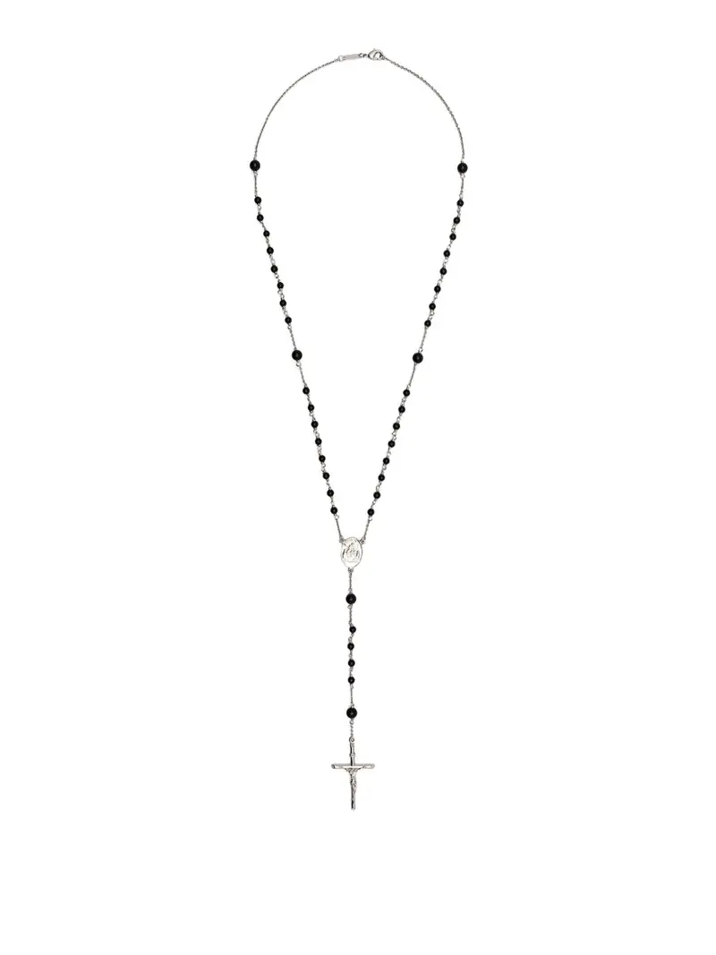 Collana Rosario Con Crocifisso Argento
