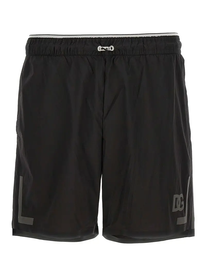 Costume con stampa logo Nero