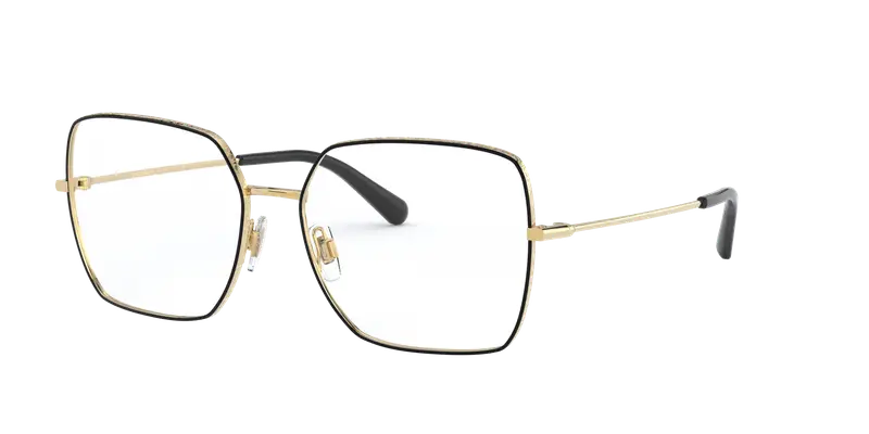 Dolce & Gabbana Donna DG1323 1334 GOLD/BLACK Montature da vista Metallo Nero Trasparente Squadrata Normale