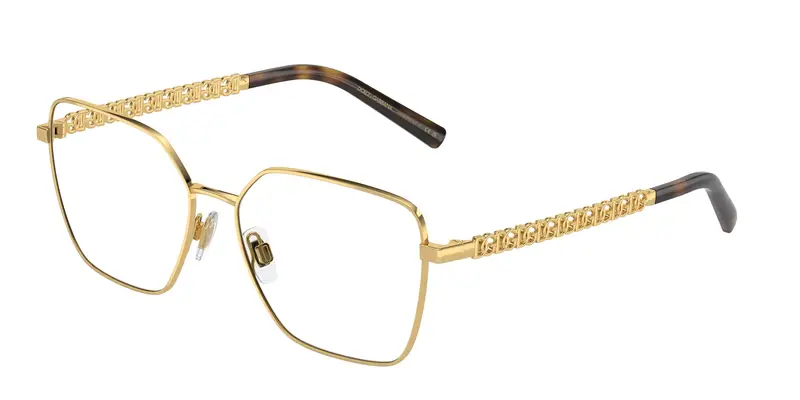Dolce & Gabbana Donna DG1351 02 Montature da vista Acciaio Oro Trasparente Squadrata Normale