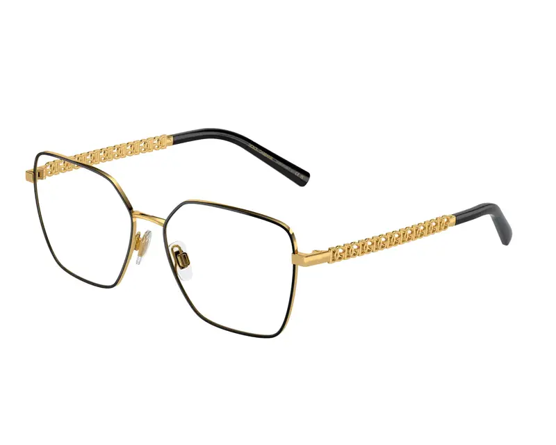 Dolce & Gabbana Donna DG1351  1334 Montature da vista Acciaio Nero Trasparente Squadrata Normale