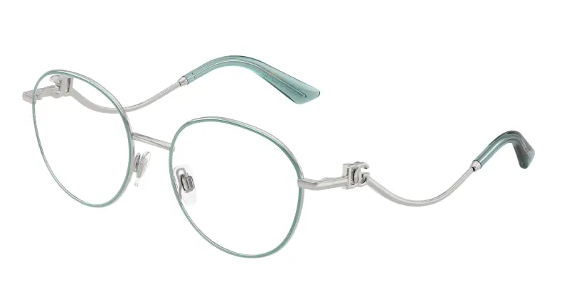 Donna DG1365 1325 Montature da vista Metallo Argento Trasparente Rotonda Normale