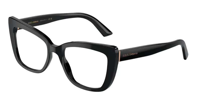 Dolce & Gabbana Donna DG3308 501 Montature da vista Acetato Nero Trasparente Cat Eye Normale