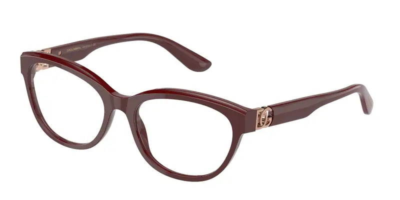 Dolce & Gabbana Donna DG3342 3091 Montature da vista Plastica Bordeaux  Cat Eye