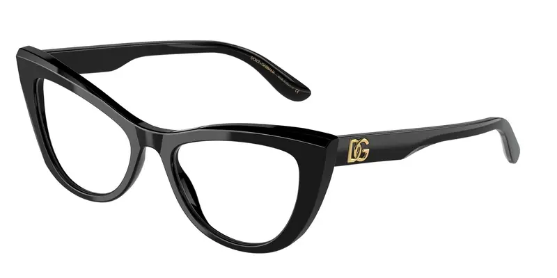Dolce & Gabbana Donna DG3354  501 Montature da vista Acetato Nero Trasparente Cat Eye Normale