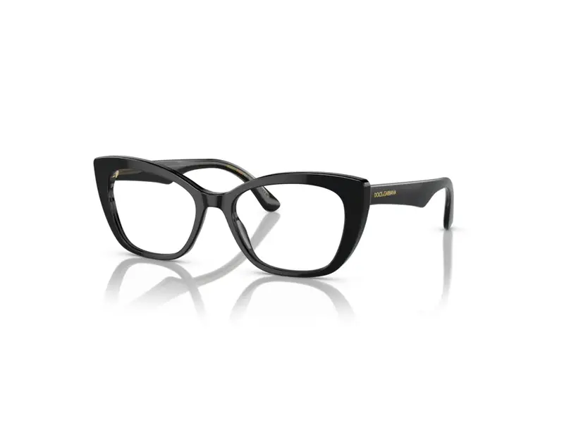 Dolce & Gabbana Donna DG3360 3246 Montature da vista Acetato Nero Trasparente Cat Eye Normale