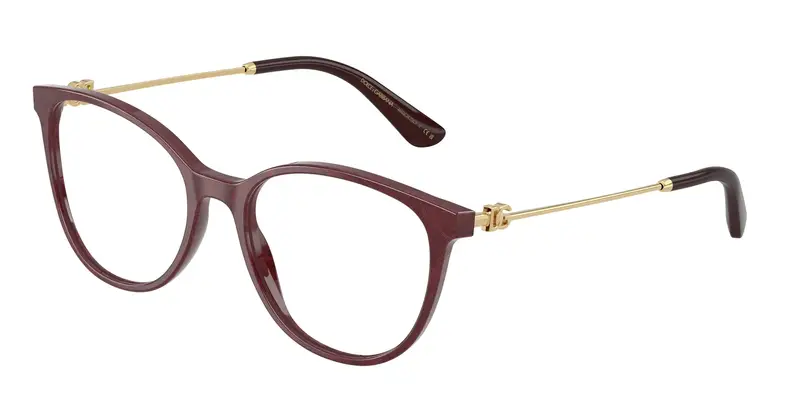 Dolce & Gabbana Donna DG3363 3442 Montature da vista Acetato Bordeaux Trasparente Farfalla Normale