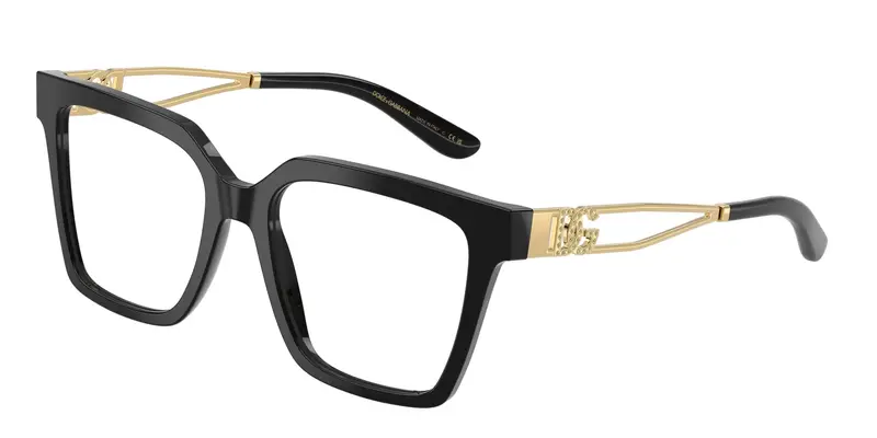 Dolce & Gabbana Donna DG3376B 3355 Montature da vista Acetato Nero Trasparente Squadrata Normale
