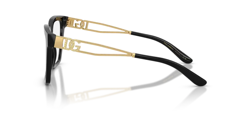 Dolce & Gabbana Donna DG3376B 3355 Montature da vista Acetato Nero Trasparente Squadrata Normale miniatura 3