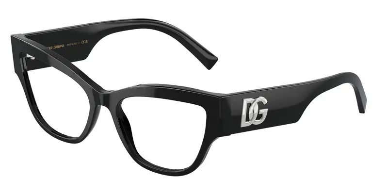 Dolce & Gabbana Donna DG3378  501 Montature da vista Acetato Nero Trasparente Cat Eye Normale