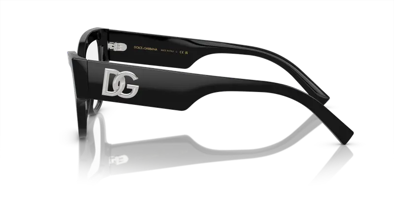 Dolce & Gabbana Donna DG3378 501 Montature da vista Acetato Nero Trasparente Cat Eye Normale miniatura 3