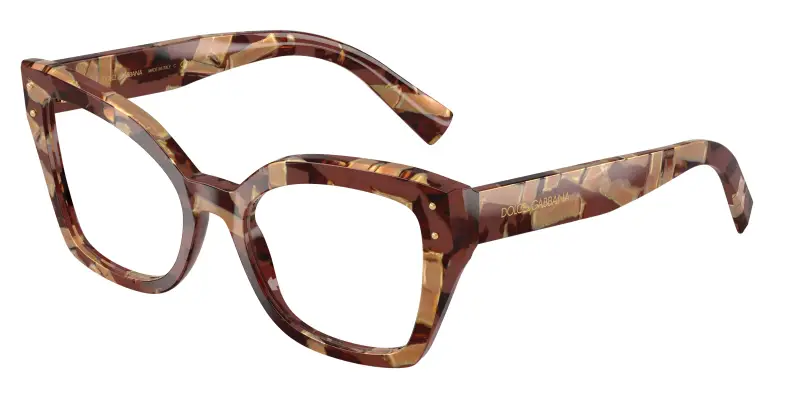 Donna DG3386 3462 Montature da vista Acetato Marrone Trasparente Farfalla Normale