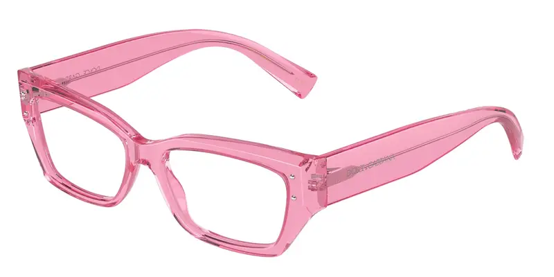 Dolce & Gabbana Donna DG3387  3148 Montature da vista Acetato Rosa Trasparente Squadrata Normale